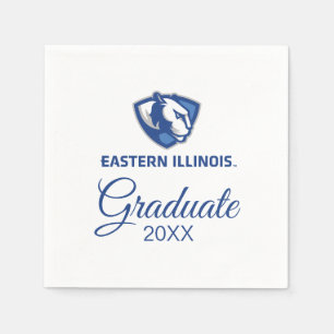 Serviette En Papier Eastern Illinois Panthers Head and Wordmark Logo