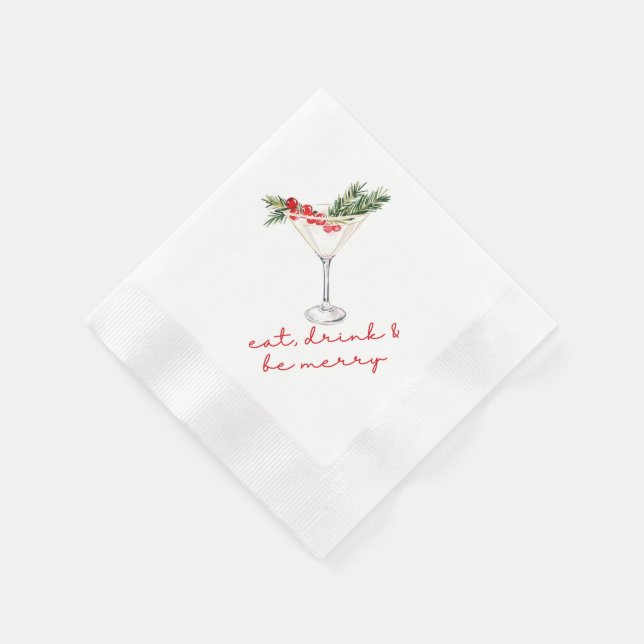 Serviette En Papier Eat, Drink, and Be Merry Christmas  (Coin)