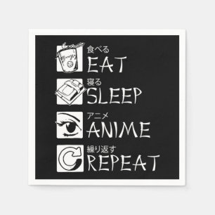 Serviette En Papier Eat Sleep Anime Repeat Venin Idea Cosplayer