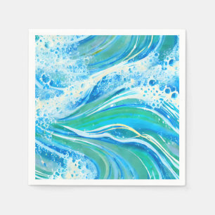 Serviette En Papier Eau Bleue Océan Vagues de mer
