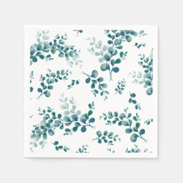 Serviette En Papier Eau-couleur eucalyptus verdure