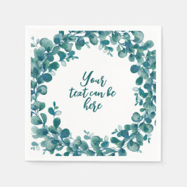 Serviette En Papier Eau-couleur eucalyptus verdure