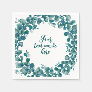Serviette En Papier Eau-couleur eucalyptus verdure