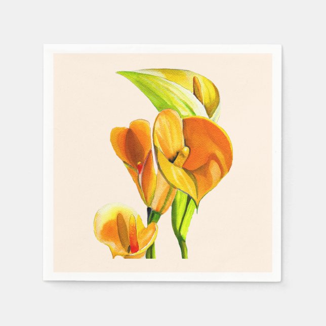 Serviette En Papier Eau de flotteur orange calla (Devant)