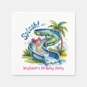 Serviette En Papier Eau Diapositive Fille Fête Anniversaire