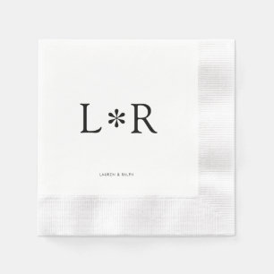 Serviette En Papier Ébène et ivoire Moderne et élégant
