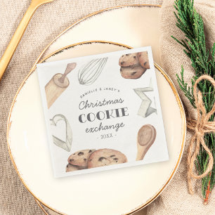 Serviette En Papier Échange de cookies de Noël personnalisé