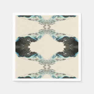 Serviette En Papier Échos de marée — Motif abstrait d'encre fluide