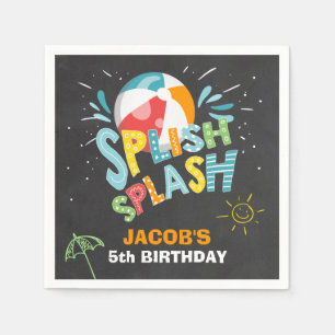 Serviette En Papier Éclaboussure de Splish d'anniversaire de