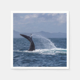 Serviette En Papier Éclaboussure puissante de queue de baleine de