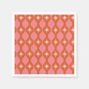 Serviette En Papier Éclats de étoiles de milieu de siècle sur motif og