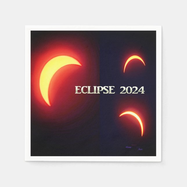 Serviette En Papier Eclipse 2024 (Devant)