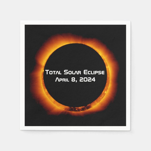 Serviette En Papier Éclipse solaire totale 2024 (Devant)