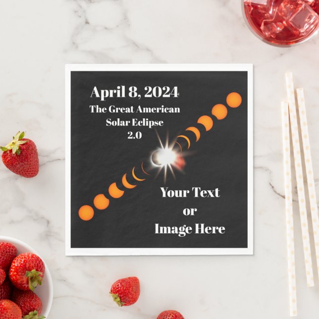Serviette En Papier Éclipse solaire totale 2024 (En situation)