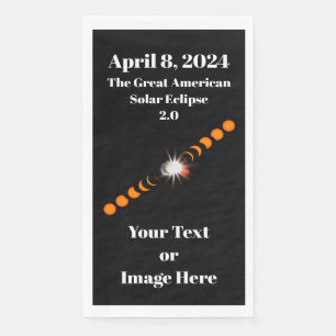 Serviette En Papier Éclipse solaire totale 2024