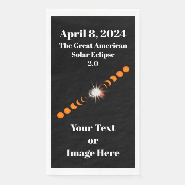 Serviette En Papier Éclipse solaire totale 2024 (Devant)