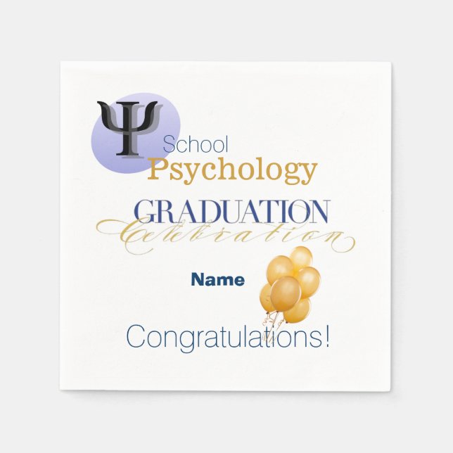 Serviette En Papier École customisée Psychologie Graduation serviettes (Devant)