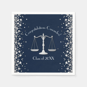 Serviette En Papier École d'avocat Marine Argent Graduation