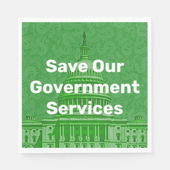 Serviette En Papier Économisez nos services gouvernementaux (Devant)