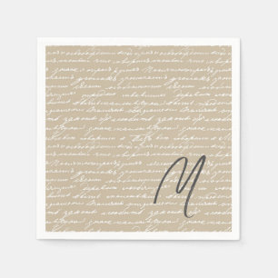 Serviette En Papier Écriture manuscrite INITIAL Auteur Livres romantiq