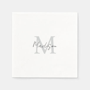 Serviette En Papier Écriture manuscrite moderne monogramme Nom initial