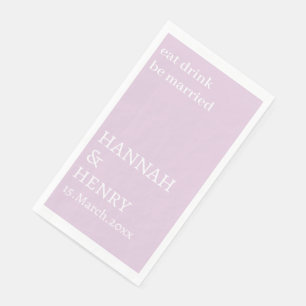 SERVIETTE EN PAPIER ÉCRITURE MODERNE ÉLÉGANTE PERSONNALISÉE LAVANDE MA