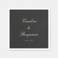 Écriture noire classique Élégant Mariage Nom perso