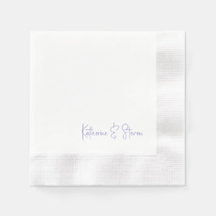 Serviette En Papier Écriture Personnalisée Noms Lavande Mariage