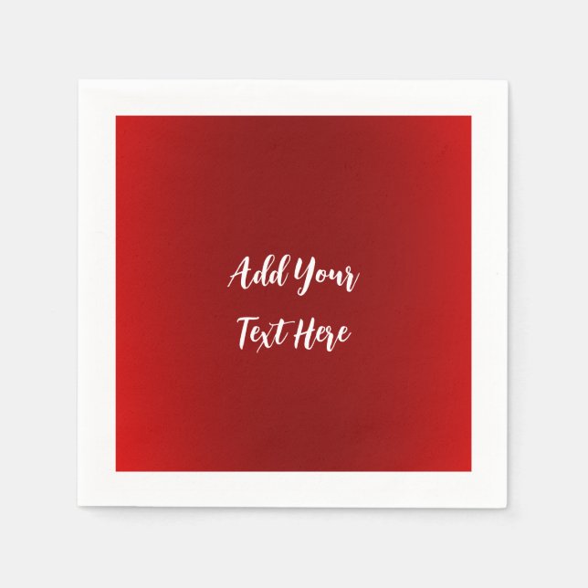 Serviette En Papier Écriture professionnelle ajouter du texte rouge mo (Devant)