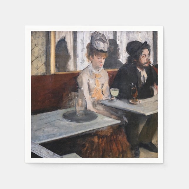 Serviette En Papier Edgar Degas - Dans un café / L'Absinthe (Devant)