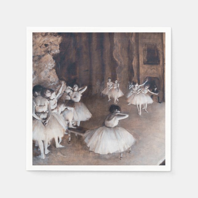 Serviette En Papier Edgar Degas - Répétition de ballet sur scène (Devant)