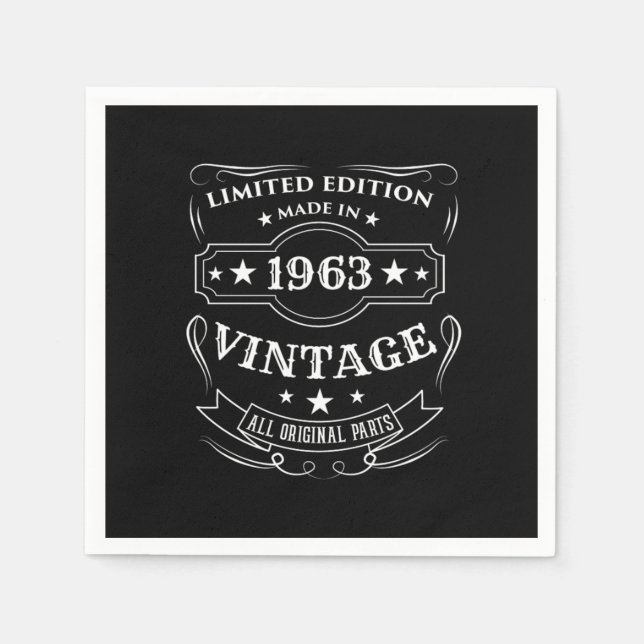 Serviette En Papier Edition Limitée Fabriquée En 1963 Cadeau Anniversa (Devant)