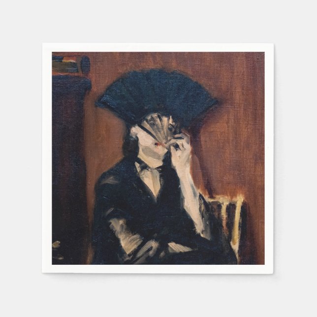 Serviette En Papier Edouard Manet - Berthe Morisot avec ventilateur (Devant)