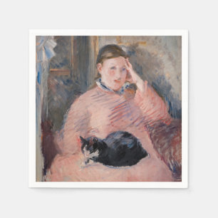 Serviette En Papier Edouard Manet - Femme avec chat