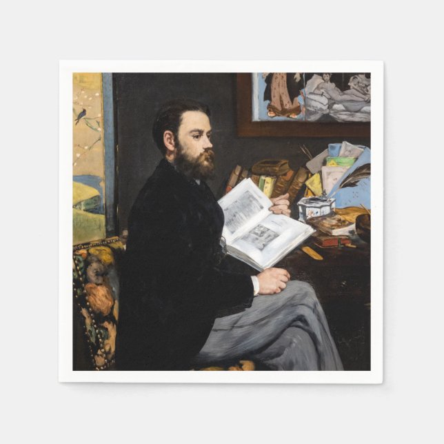Serviette En Papier Edouard Manet - Portrait d'Emile Zola (Devant)
