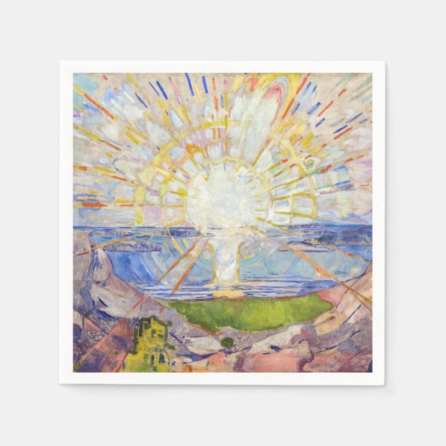 Serviette En Papier Edvard Munch - Le Soleil 1911 (Devant)