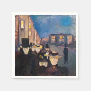 Serviette En Papier Edvard Munch - Soirée sur Karl Johan Street
