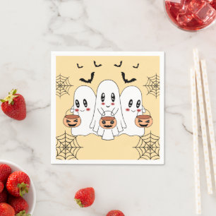 Serviette En Papier Éffrayant Cute Kawaii Dessin Sur Le Fantôme D'Hall
