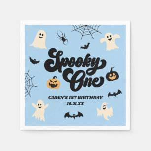 Serviette En Papier Éffrayant One Blue Halloween 1er anniversaire