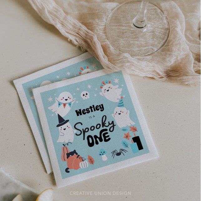 Serviette En Papier Éffrayant One mignonne Ghost Boy 1ère fête d'anniv (Créateur téléchargé)