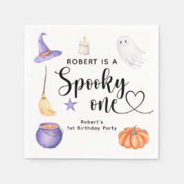 Serviette En Papier Éffrayant Un Halloween Premier anniversaire