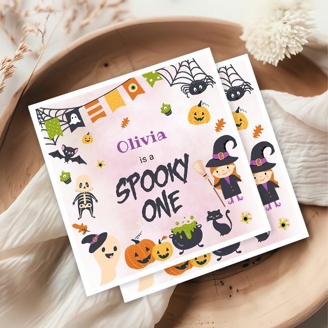 Serviette En Papier Éffrayant un mignon Halloween Fantôme 1er annivers (Créateur téléchargé)