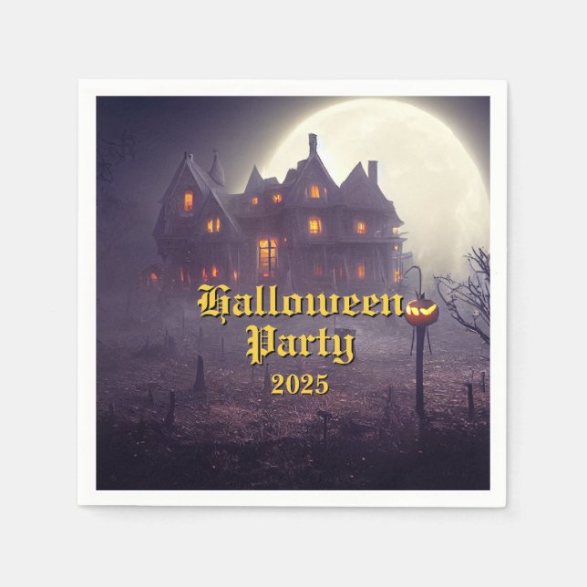 Serviette En Papier Éffrayante fête d'Halloween (Devant)