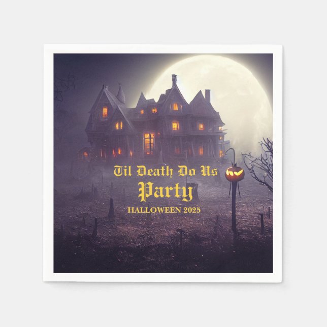 Serviette En Papier Éffrayante fête d'Halloween (Devant)