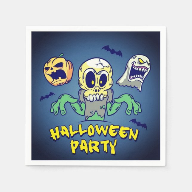 Serviette En Papier Éffrayante fête d'Halloween (Devant)