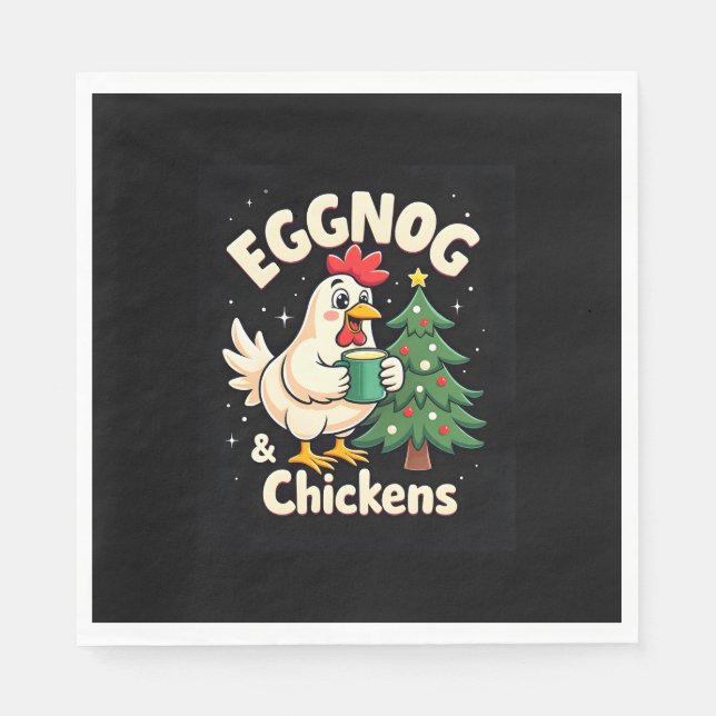 Serviette En Papier Eggnog & Poulets (Devant)