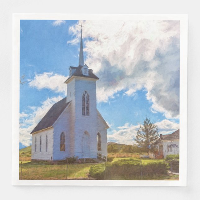 SERVIETTE EN PAPIER ÉGLISE DE PAYS (Devant)