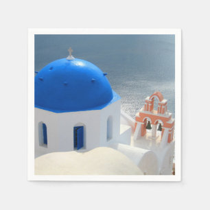 Serviette En Papier Église de Santorini pendant l'après-midi Sun