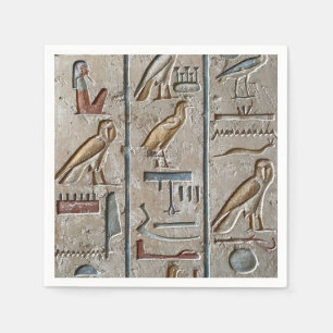 Serviette En Papier Égypte ancienne gravée Hiéroglyphique unique gravé