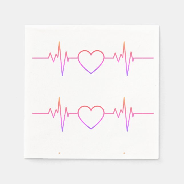 Serviette En Papier EKG Heart Beat (Devant)